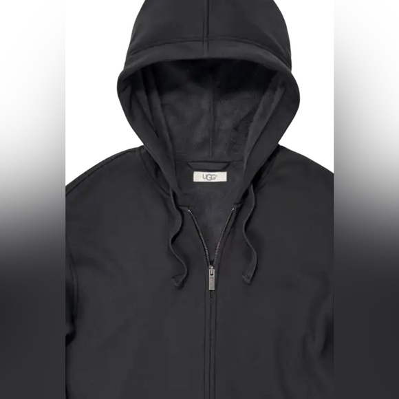 Men’s UGG Gordon Zipped Hoodie Jacket in Black-Fleece-lined-Size Extra Large - Picture 5 of 8